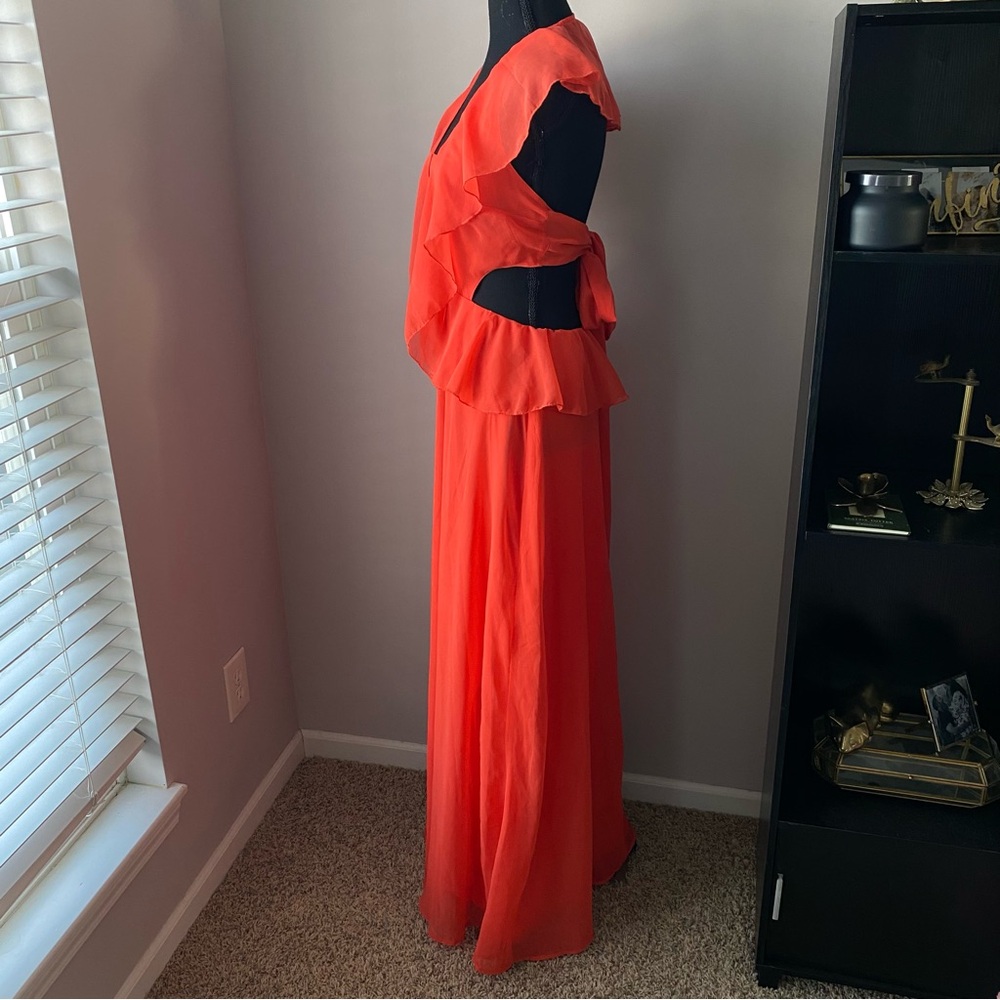 ASOS Orange Ruffle Maxi Dress - Picture 3 of 12